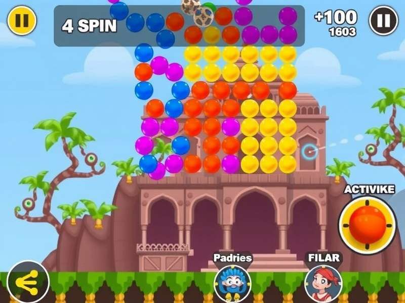 Pune Ball Crushers gameplay screenshot showing colorful balls and Indian-themed level